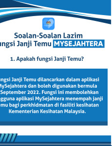 Soalan-Soalan Lazim Fungsi Janji Temu MySejahtera: Apakah Fungsi Janji Temu?